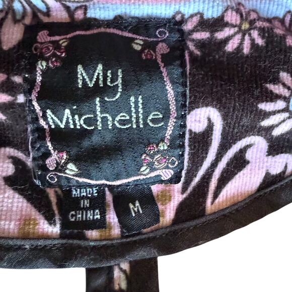 My Michelle Floral Paisley Corduroy Blazer Womens Jacket Y2K Boho Retro Coat M - Picture 7 of 8